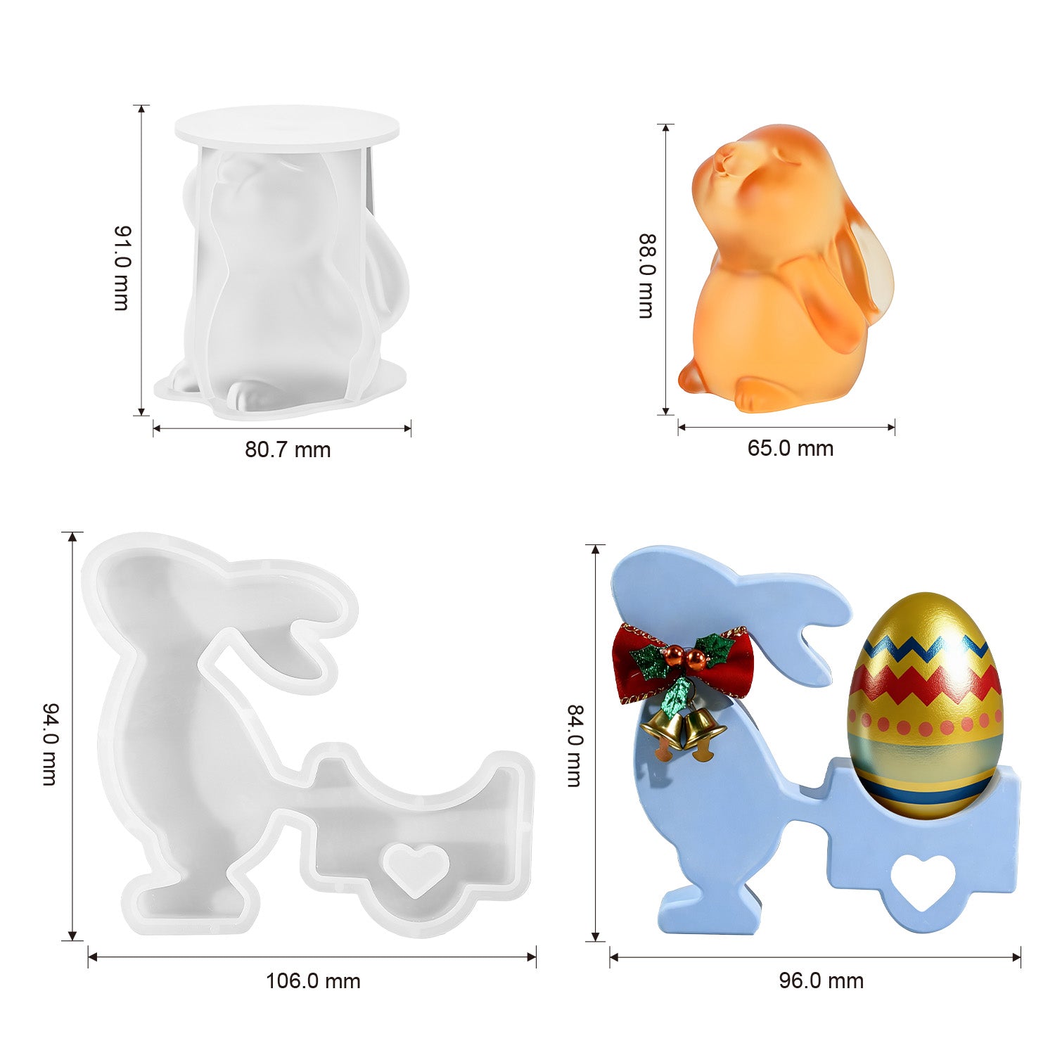 Osterhasen Silikonformen-SetⅡ (Mode:FH02)