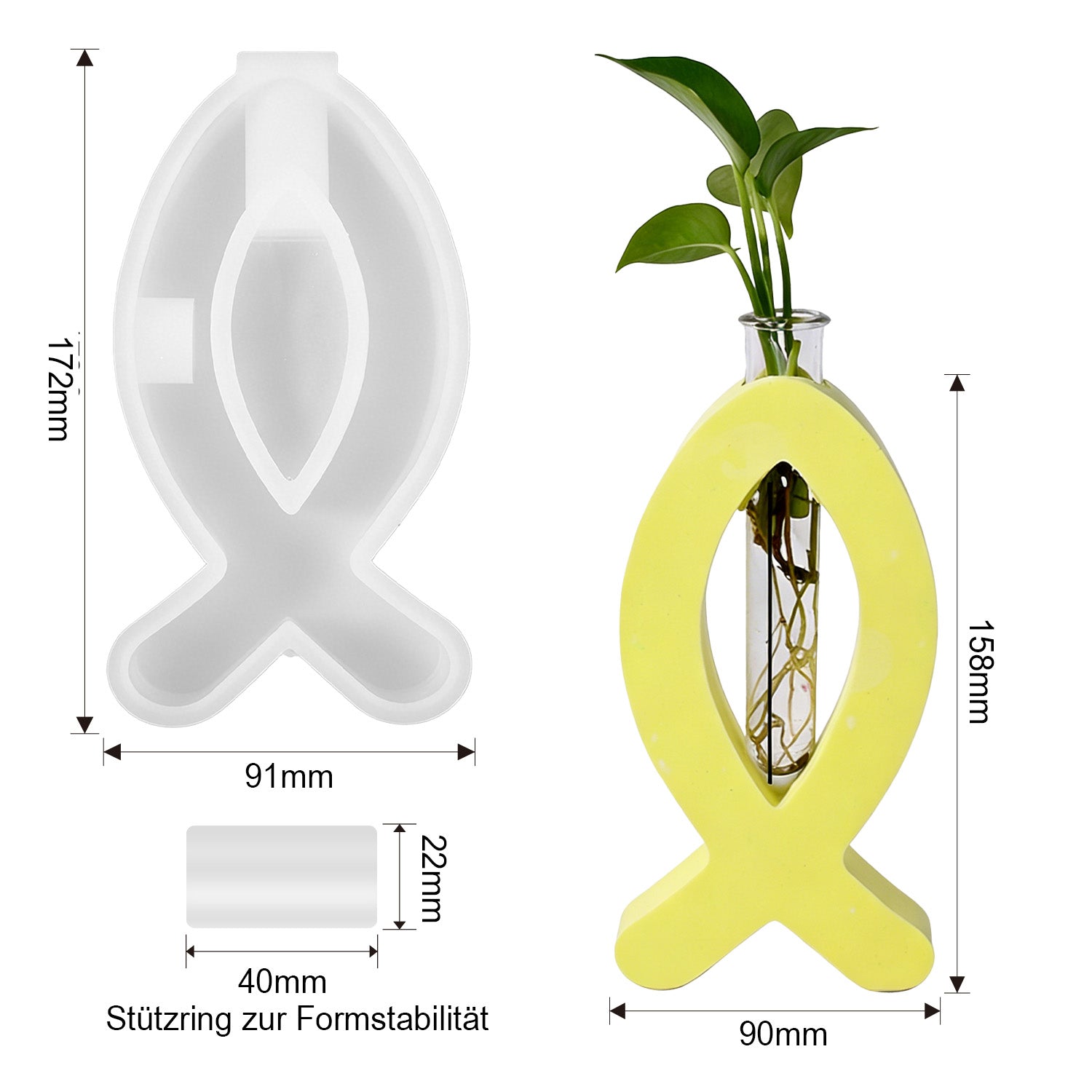 Silikonform Reagenzglas-Vase Ⅱ (Mode:SGHP01)