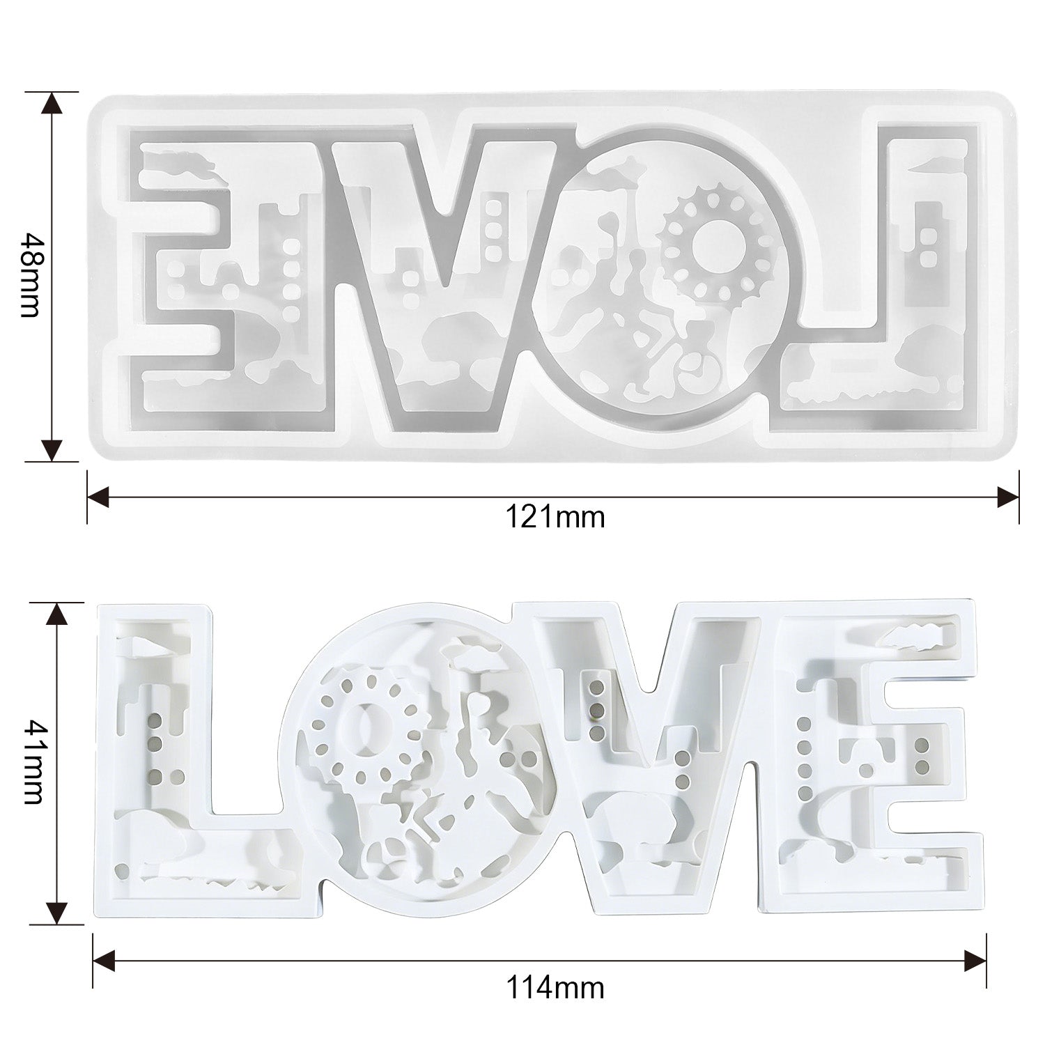 Silikonform-Set Herz & Deko (Mode:QR01)