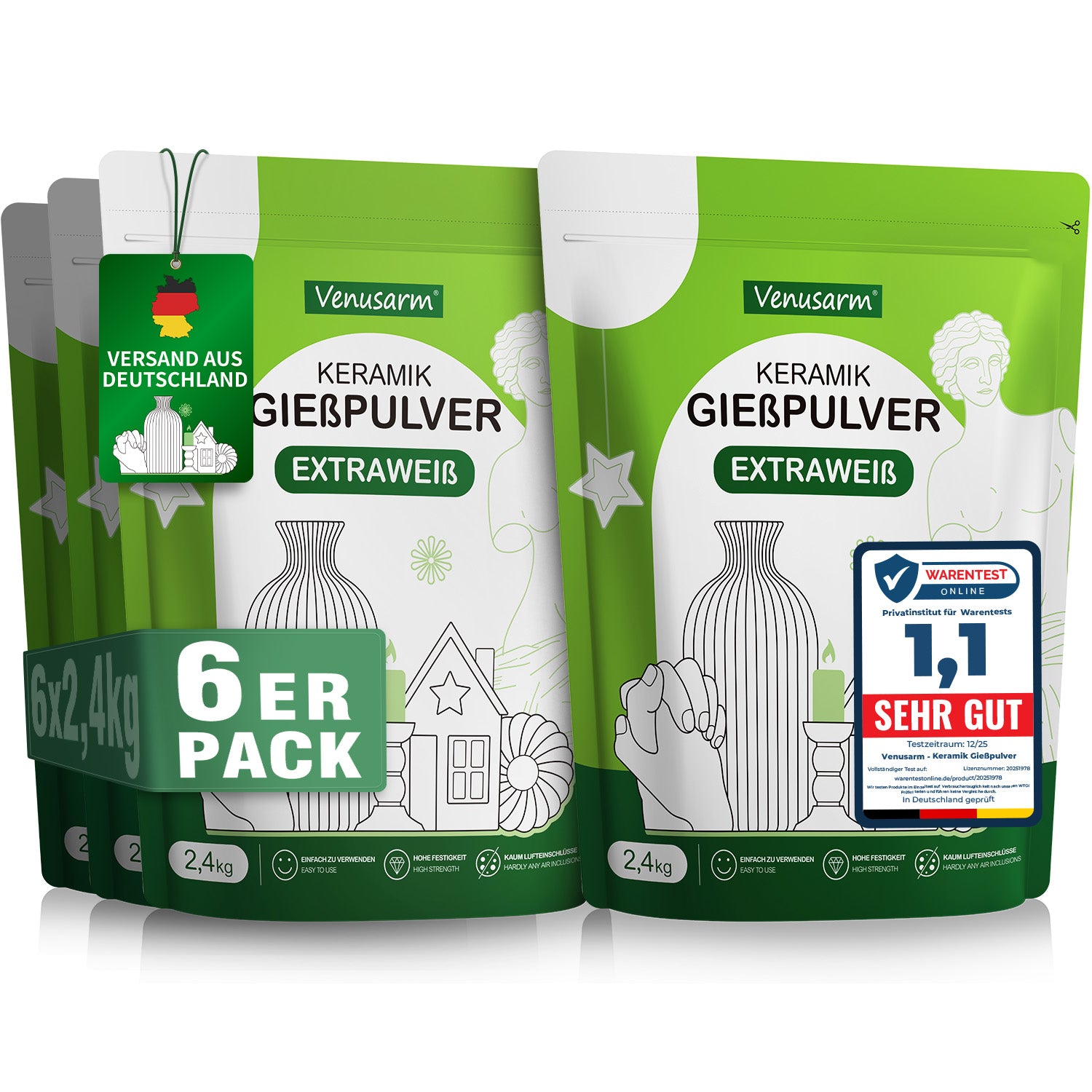 Venusarm Ultraweißes Gießpulver 220N/mm²
