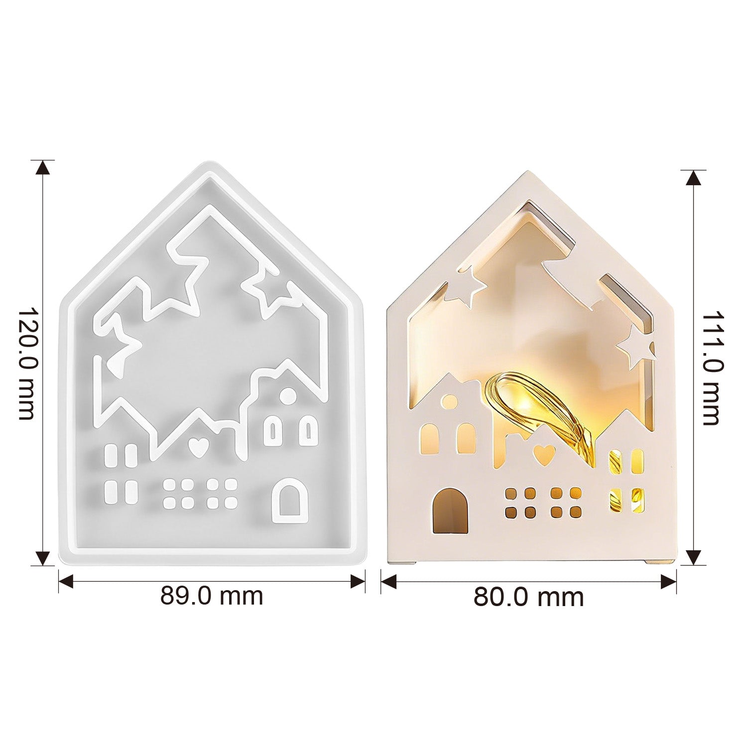 Silikonform Lichthäuschen mit Durchbruch-Design (Mode:XW01)