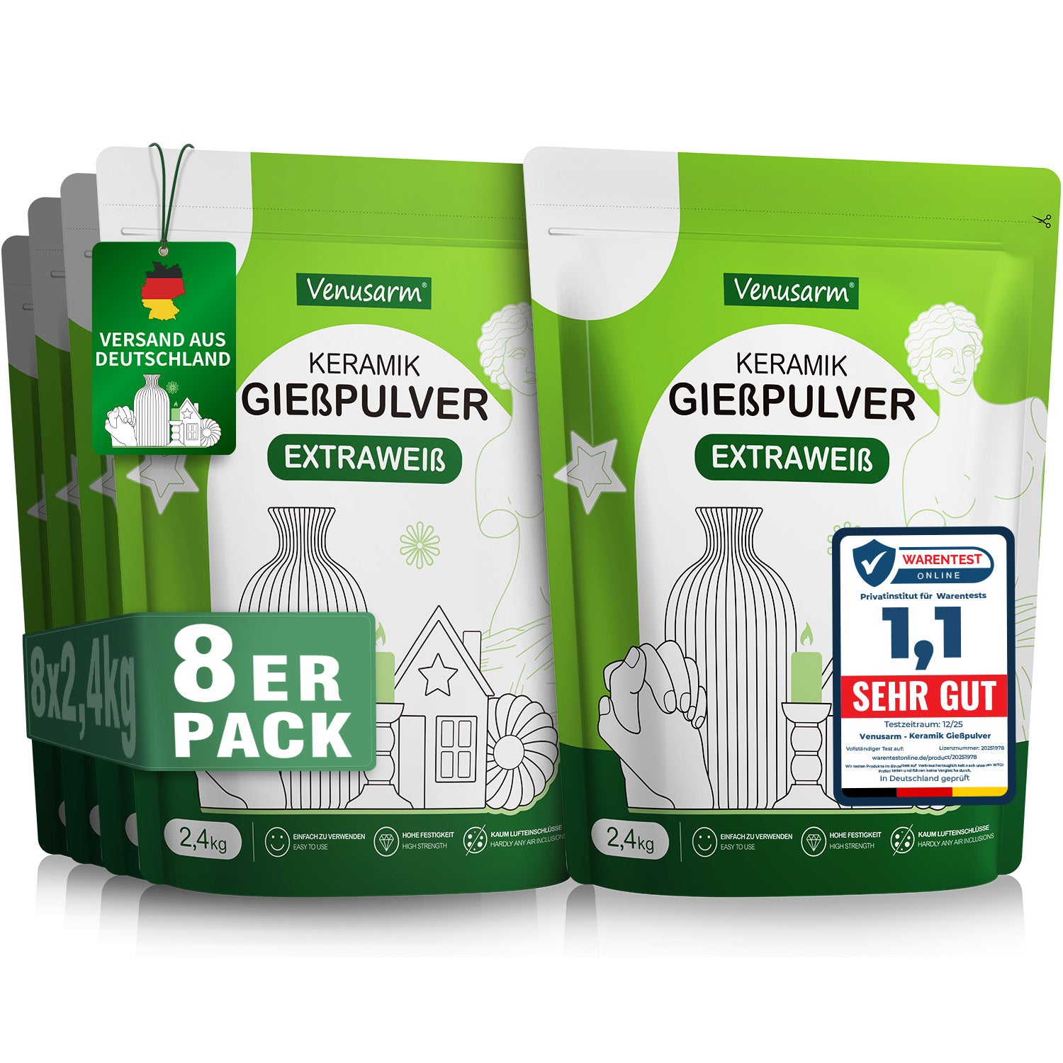 Venusarm Ultraweißes Gießpulver 220N/mm²