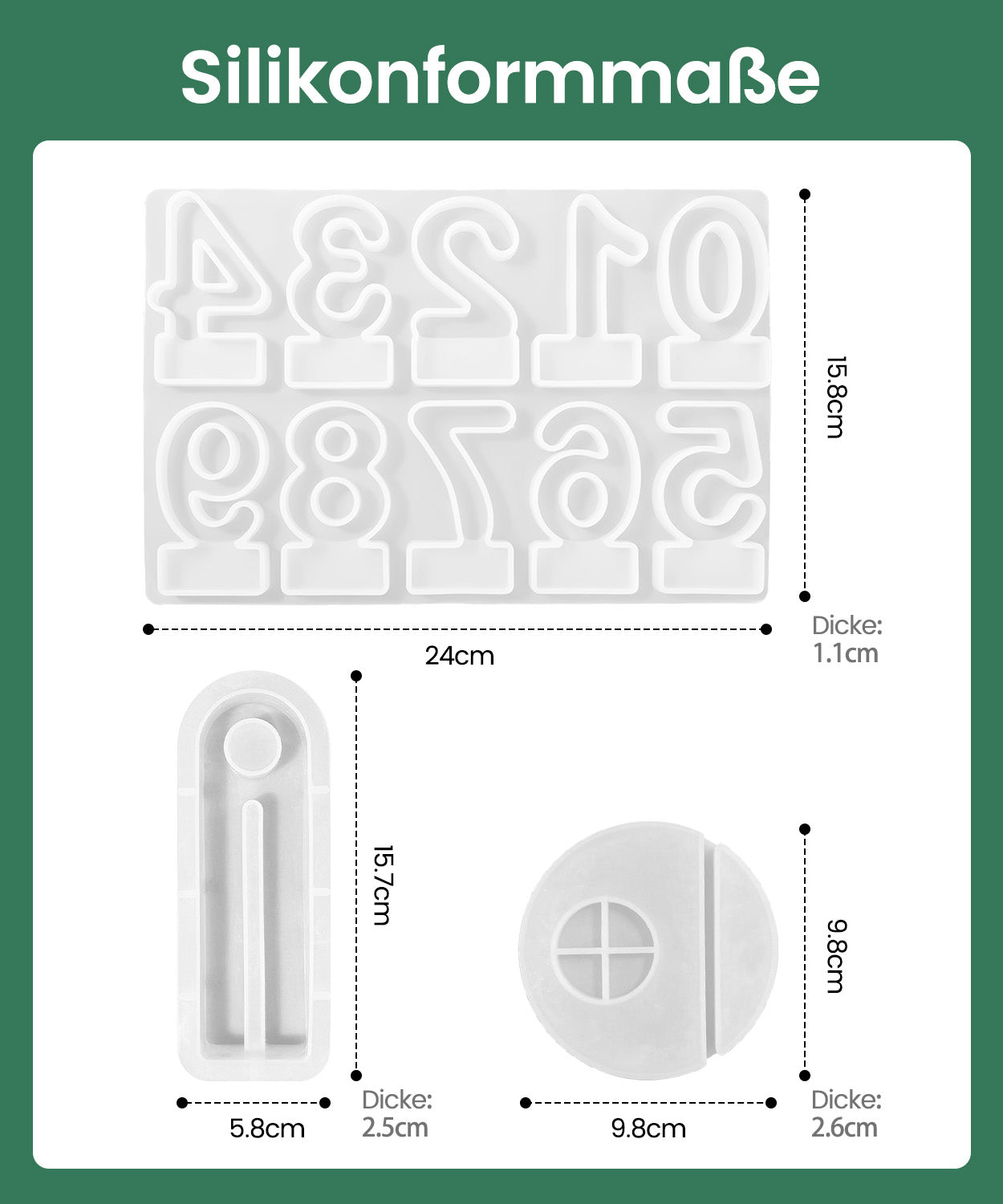 Silikonform-Set Zahlen & Kerzenhalter