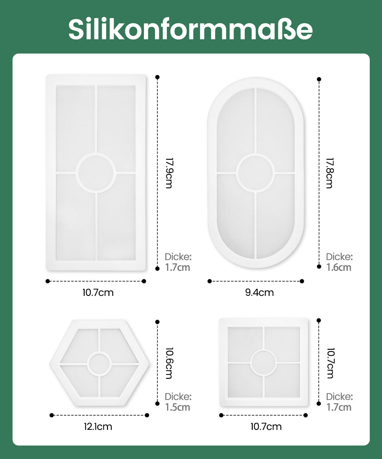 Silikonform-Set Tablett