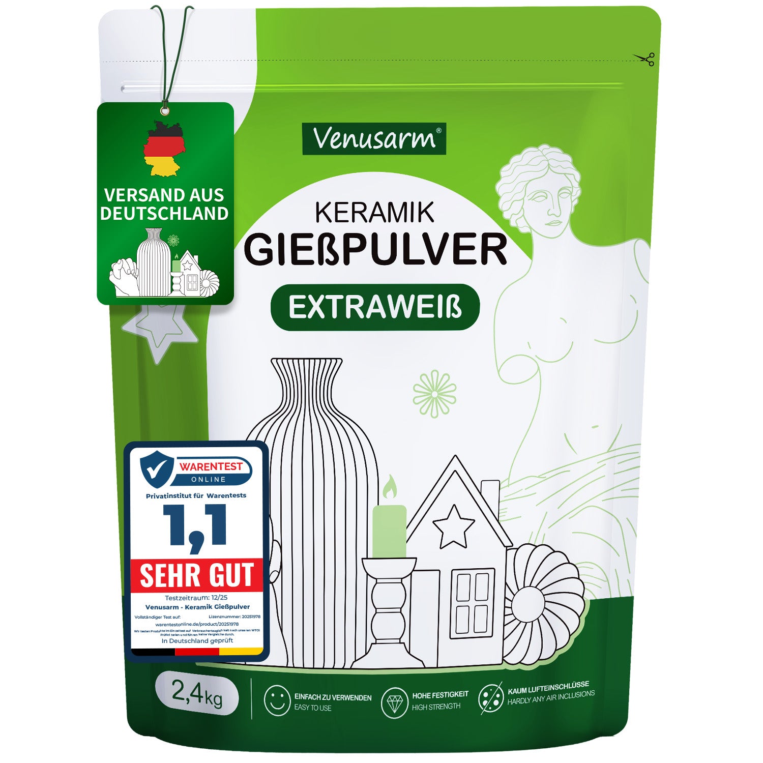 Venusarm Ultraweißes Gießpulver 220N/mm²