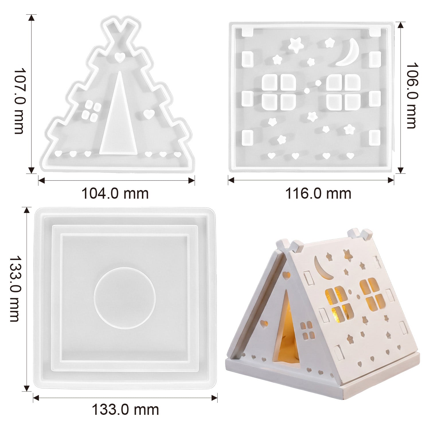 Silikonform Lichthäuschen mit Durchbruch-Design (Mode:XW01)