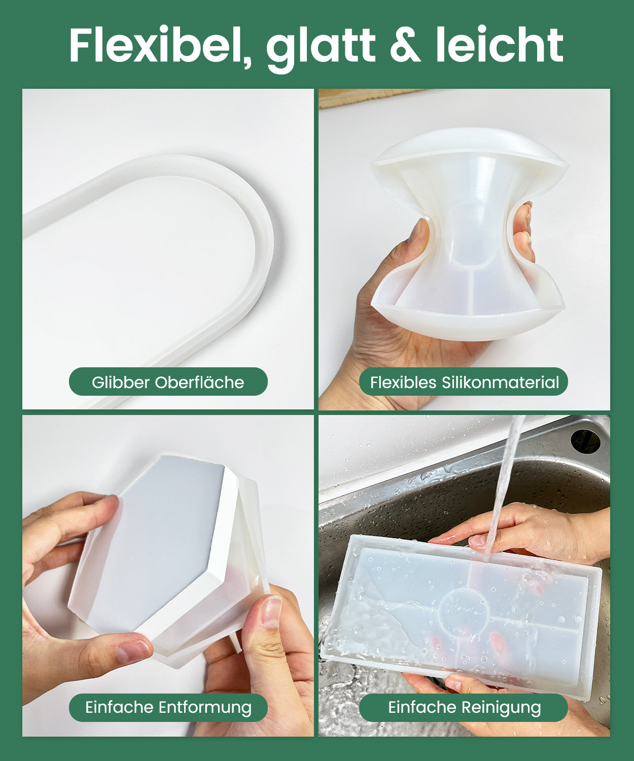 Silikonform-Set Tablett