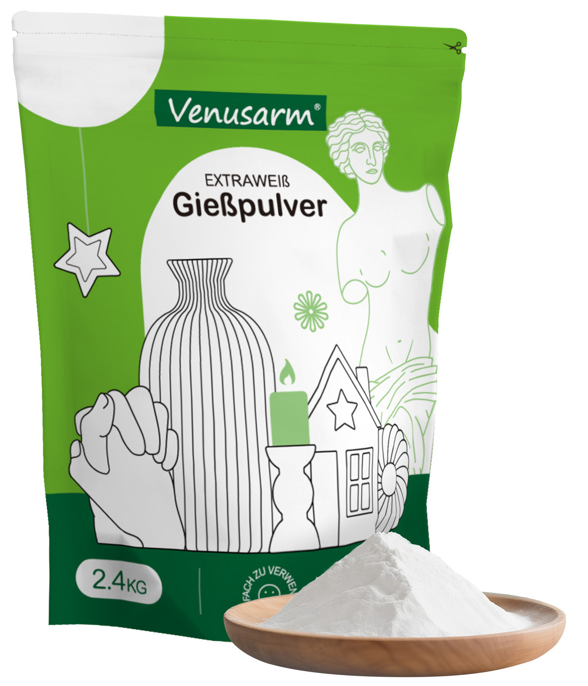 [Ab dem 14.10. wieder verfügbar.] Venusarm Ultraweißes Gießpulver 220N/mm²