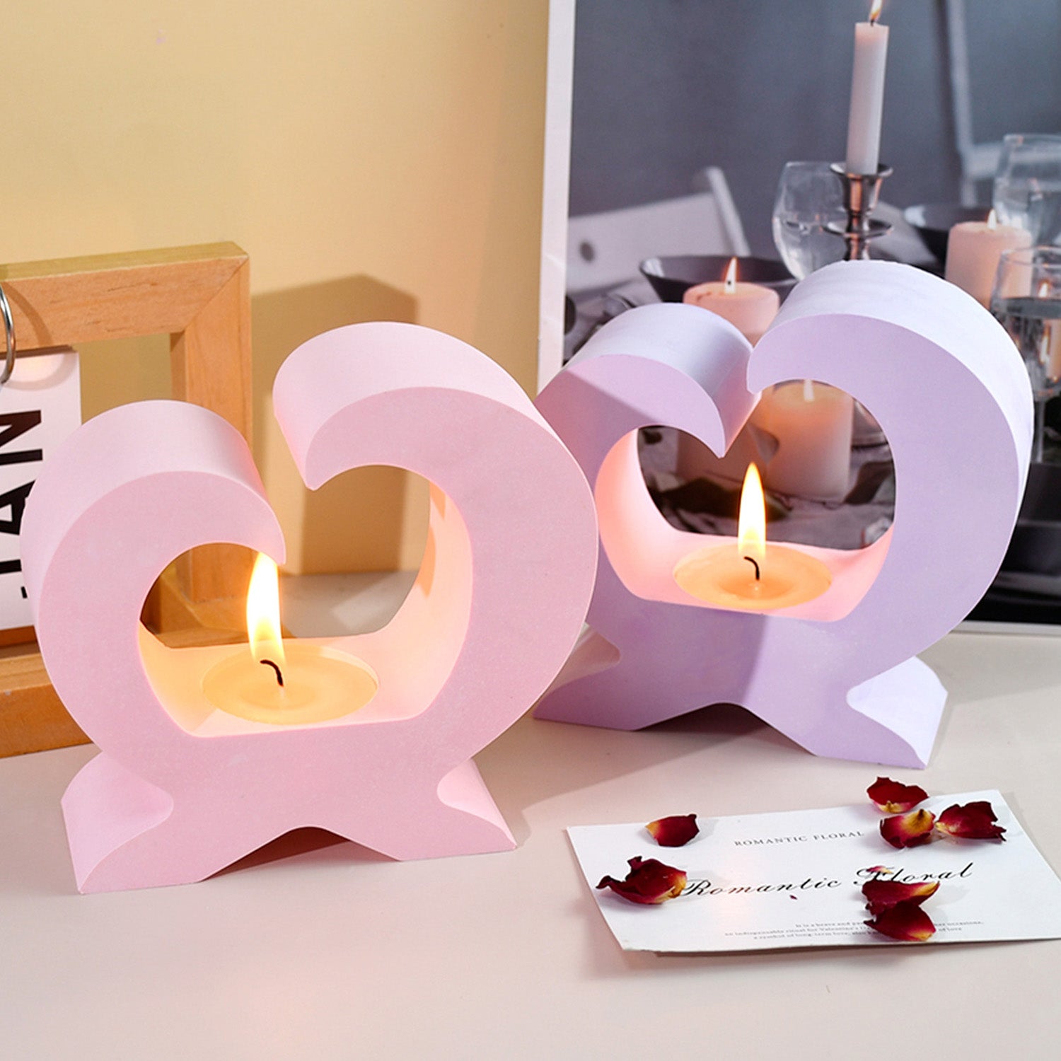 Silikonform-Set Herz & Deko (Mode:QR01)