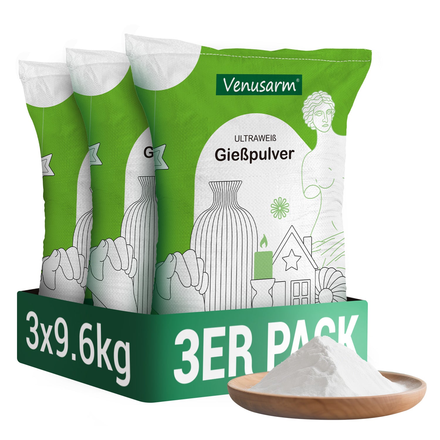 Venusarm Ultraweißes Gießpulver 220N/mm²