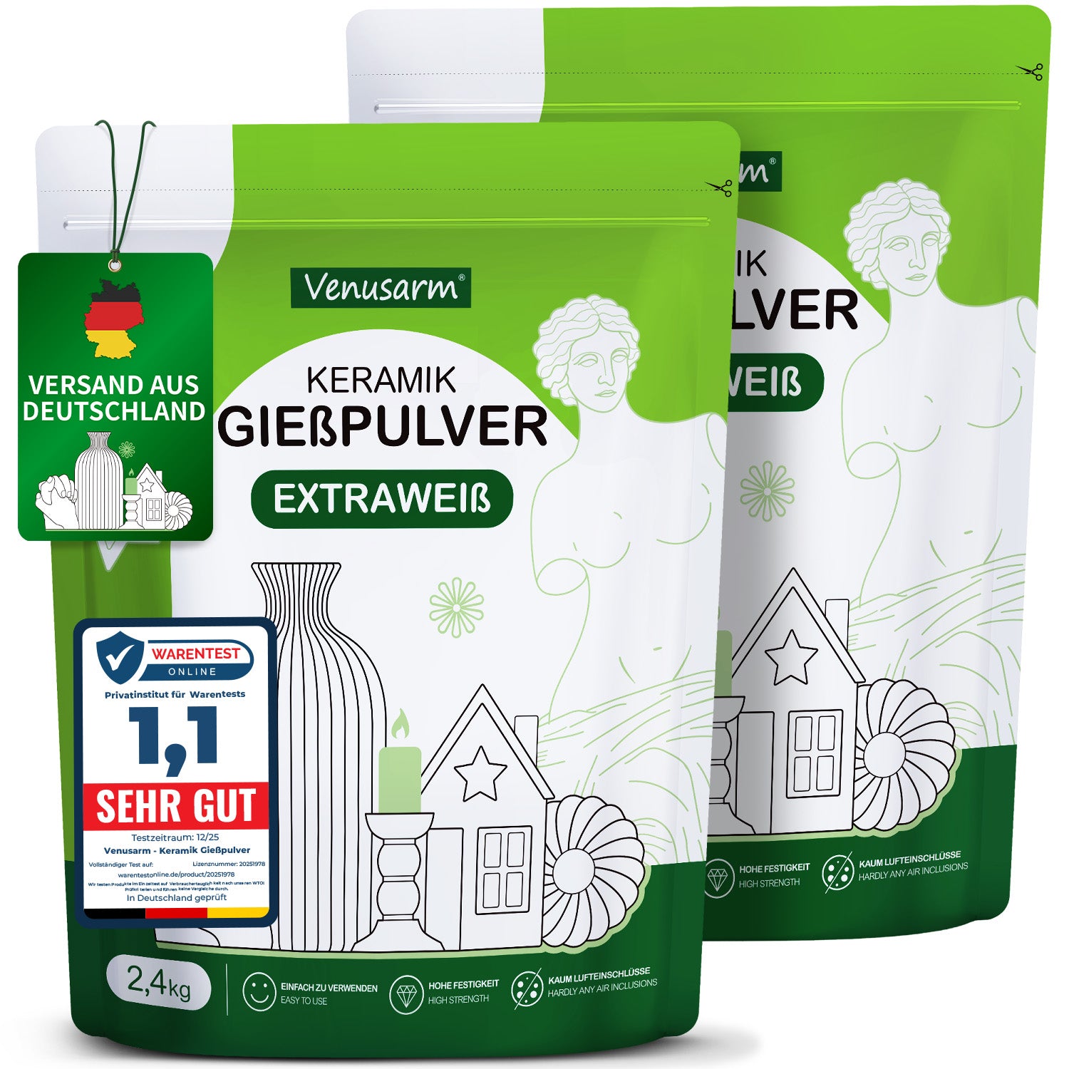 Venusarm Ultraweißes Gießpulver 220N/mm²