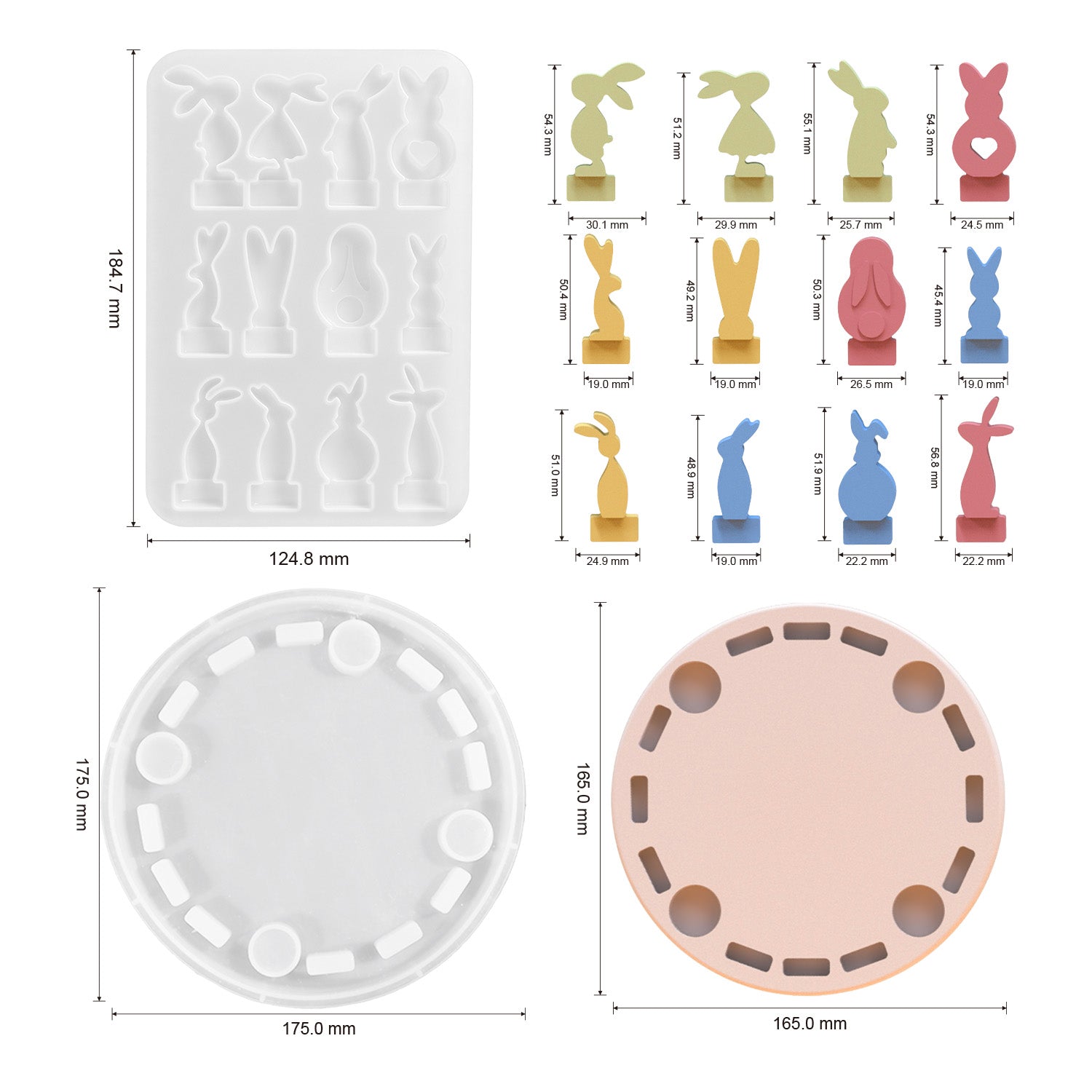Osterhasen Silikonformen-Set Ⅰ(Mode:FH01)