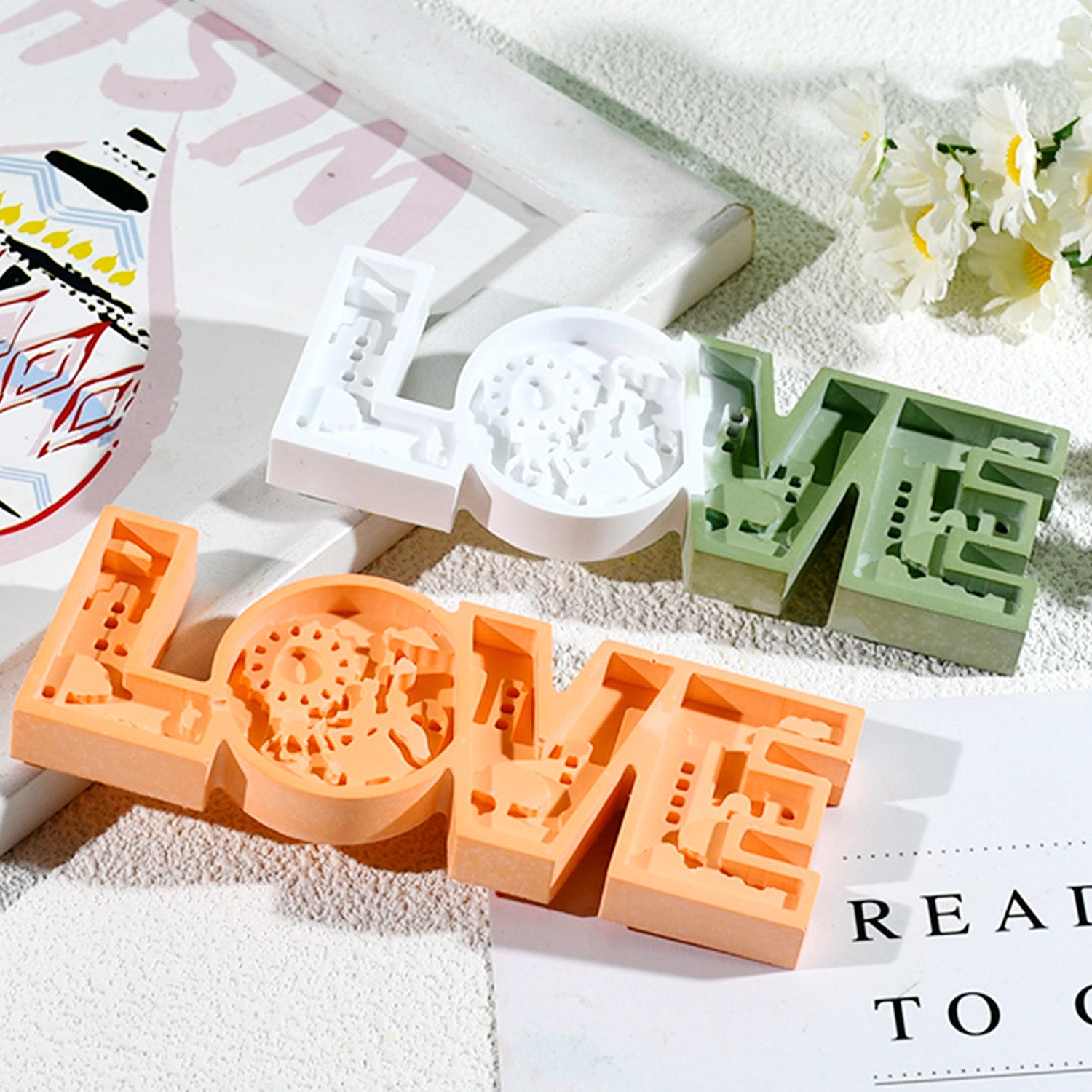 Silikonform-Set Herz & Deko (Mode:QR01)