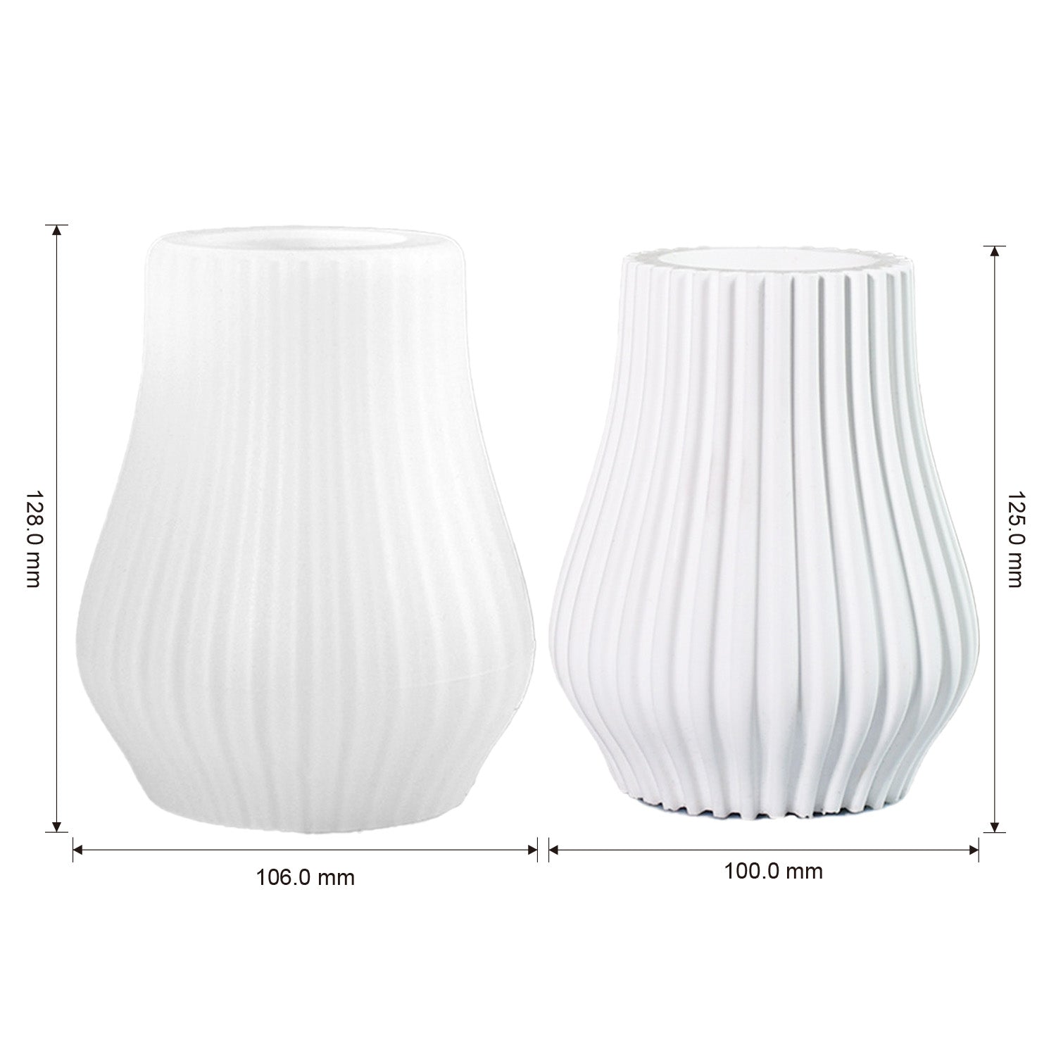 Silikonformen-Set Vasen Plissee & Blatt-Optik (Mode:HP02)