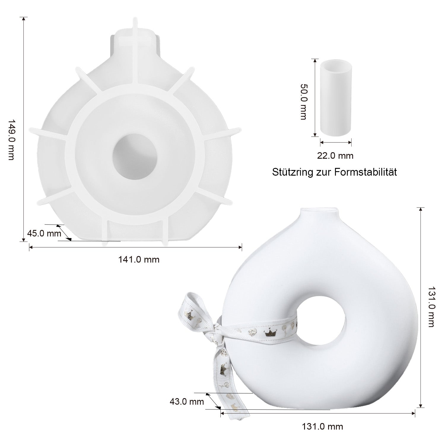 Silikonformen-Set Vasen Origami & Donut (Mode:HP01)