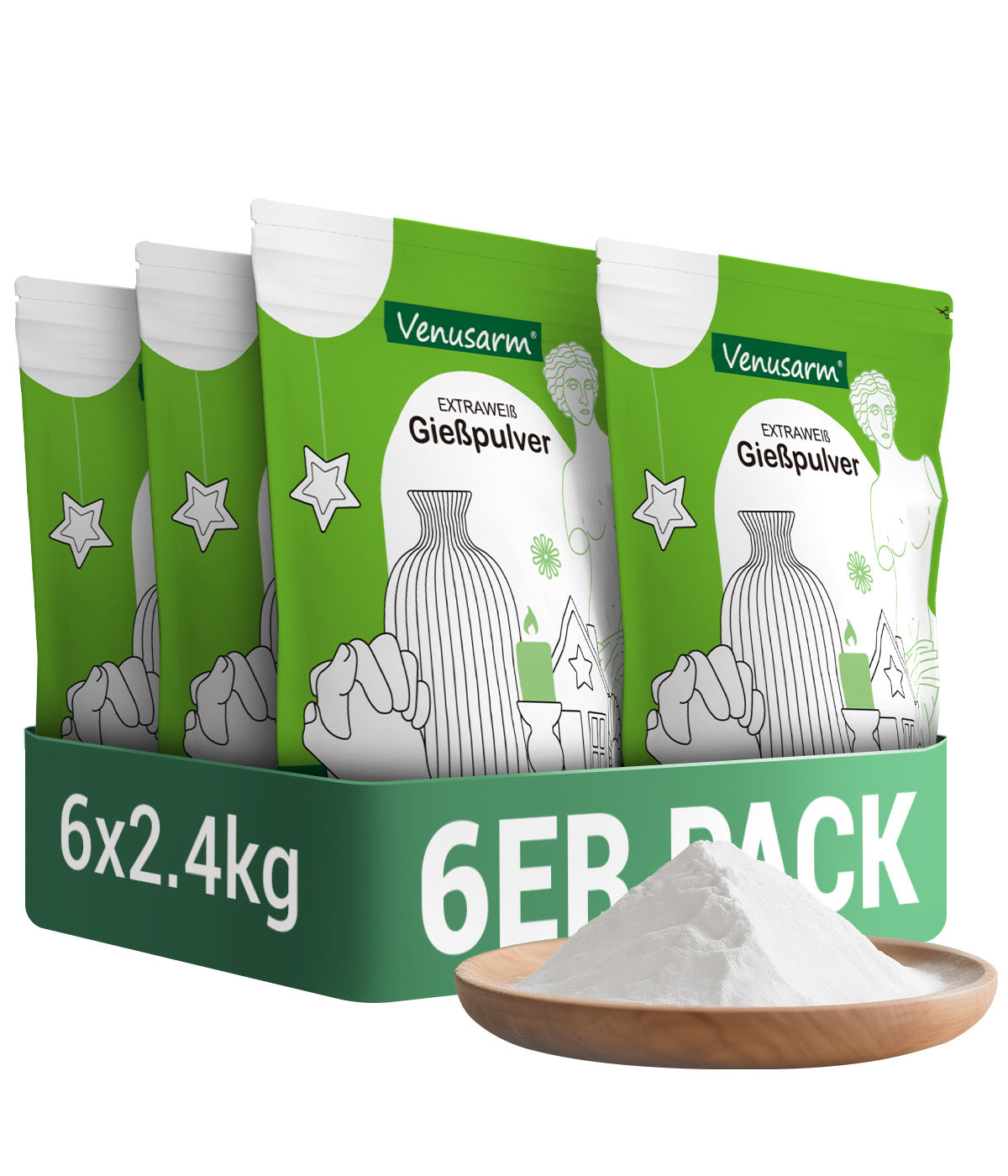 [Ab dem 20.11. wieder verfügbar.] Venusarm Ultraweißes Gießpulver 220N/mm²