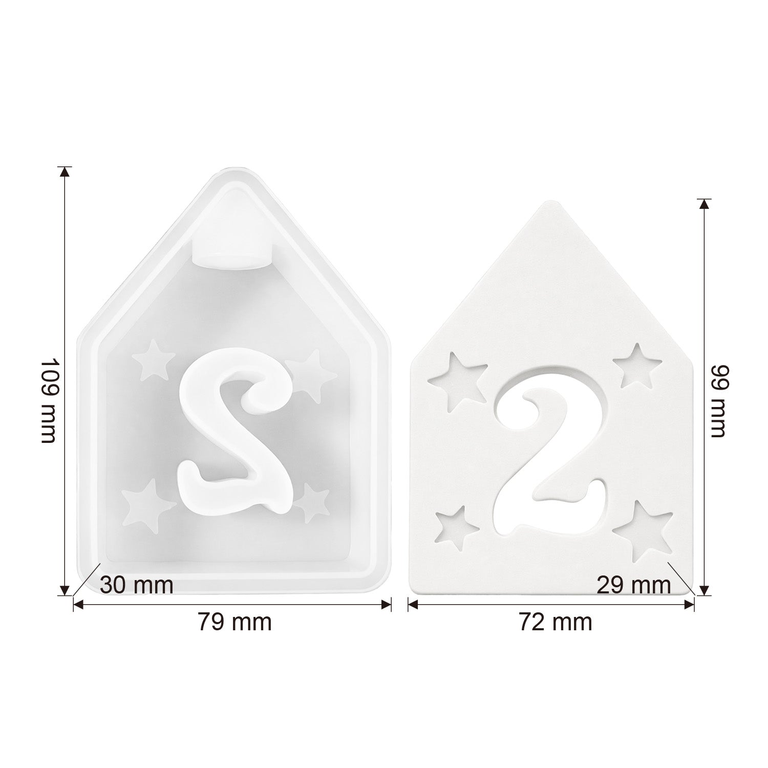 Silikonform Kerzenhalter Zahlen-Häuschen (Mode:SZXW01)