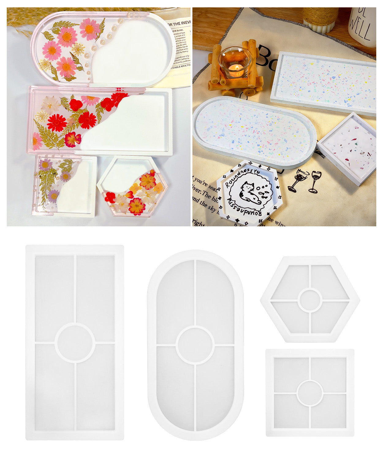 Silikonform-Set Tablett