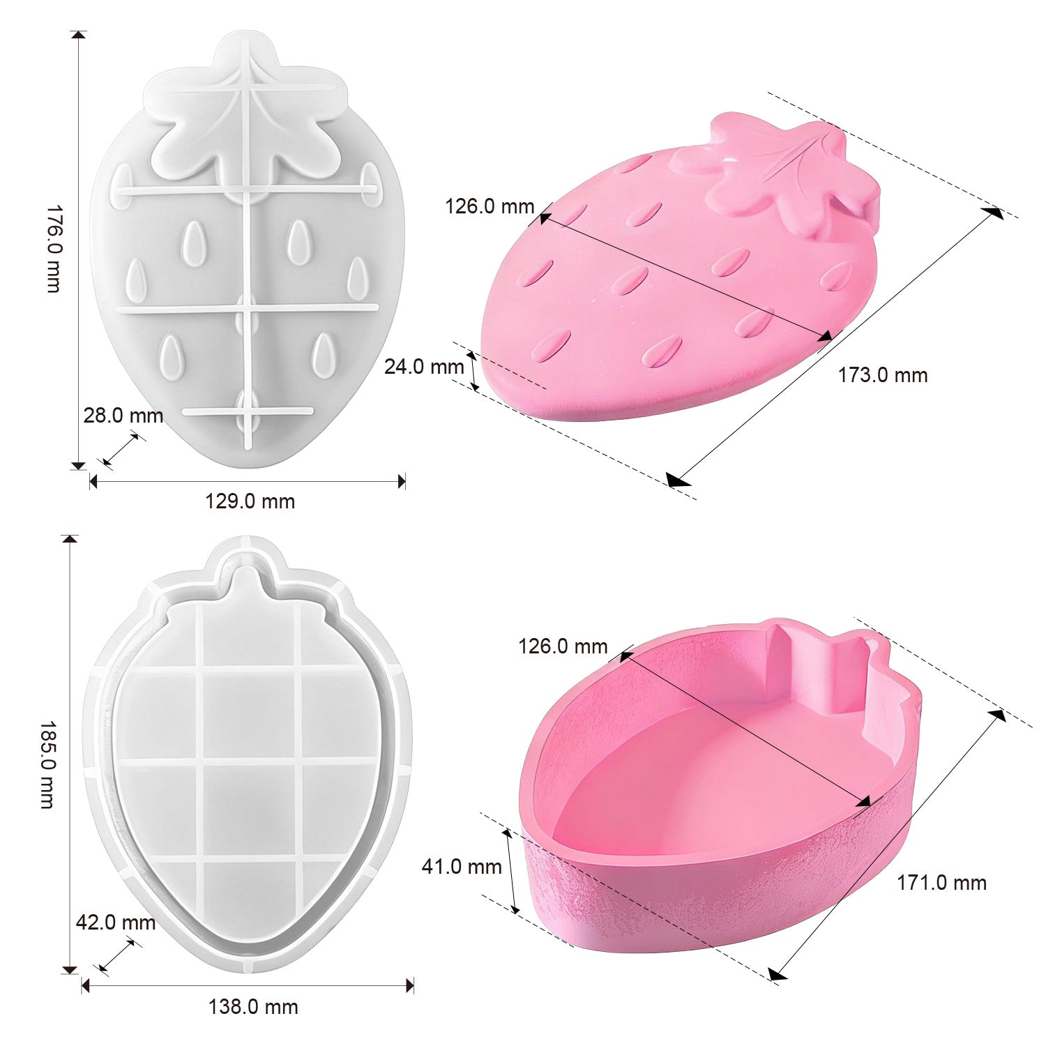 Silikonformen Stern & Erdbeere（Mode:SN01)