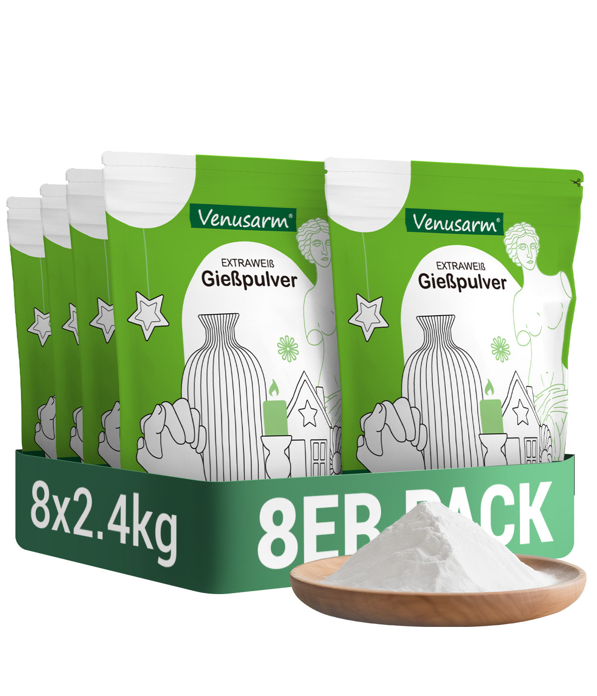 [Ab dem 20.11. wieder verfügbar.] Venusarm Ultraweißes Gießpulver 220N/mm²