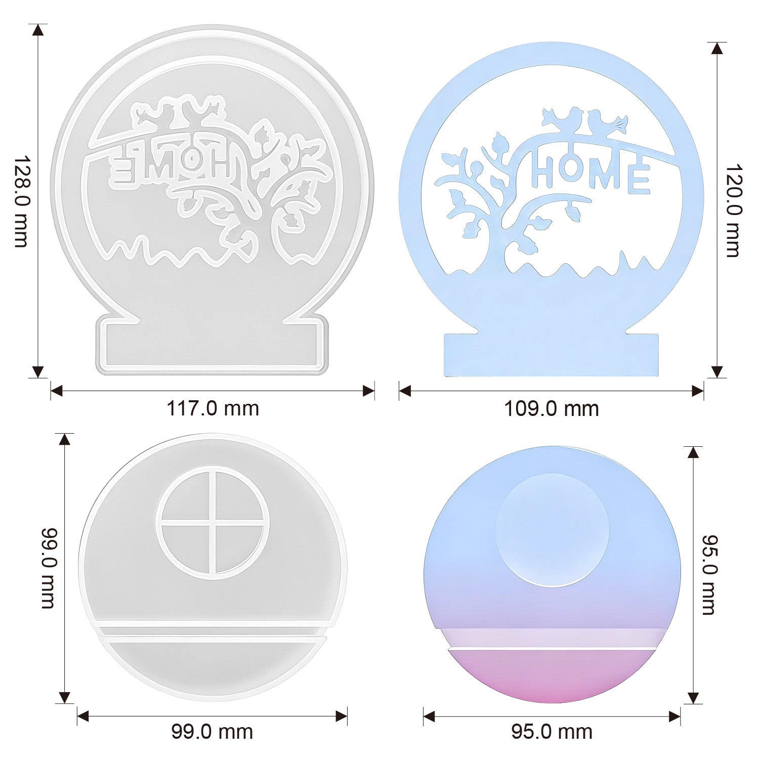 Silikonformen Segelboot, Schmetterling & HOME (Mode:BJ01)