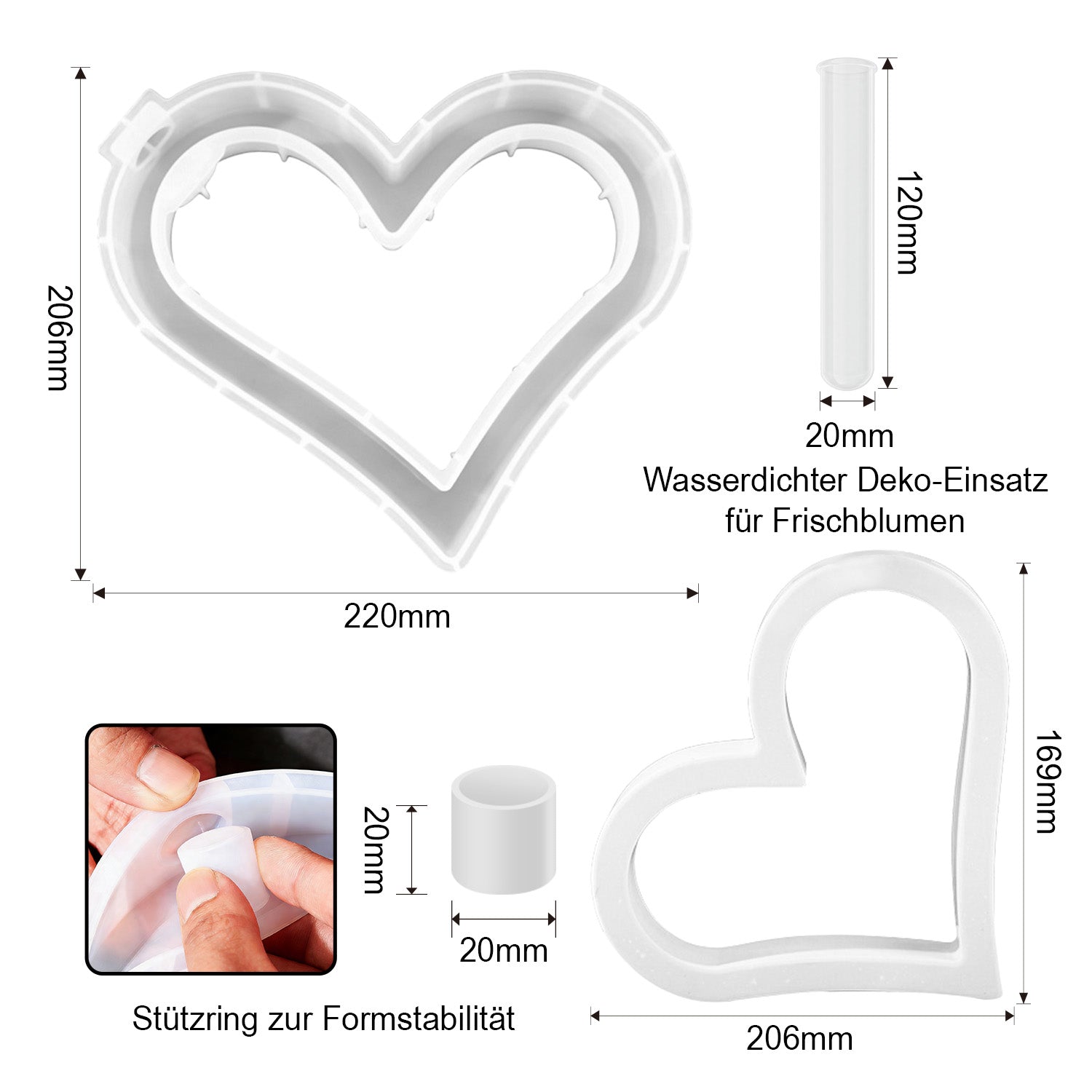 Silikonform Reagenzglas-Vase Ⅱ (Mode:SGHP01)