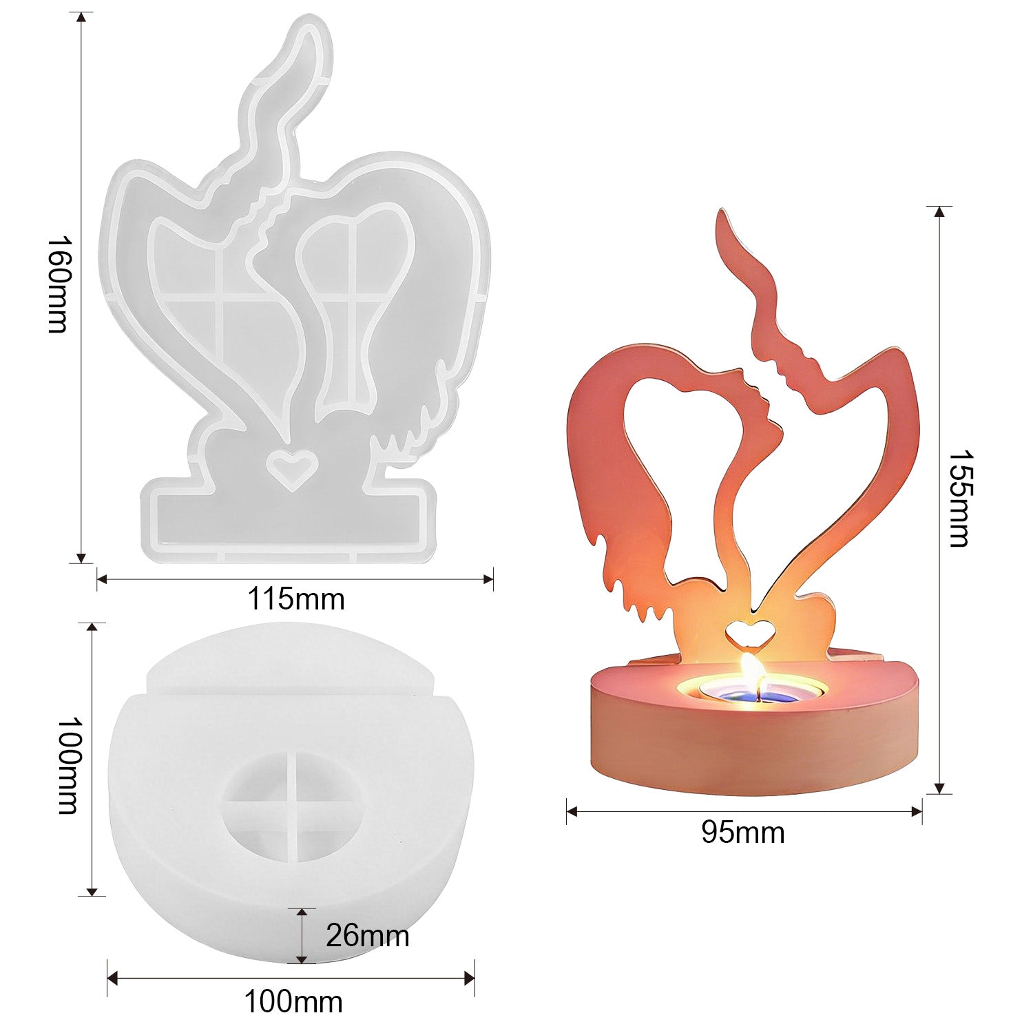Silikonform-Set Herz & Liebe (Mode:QR02）