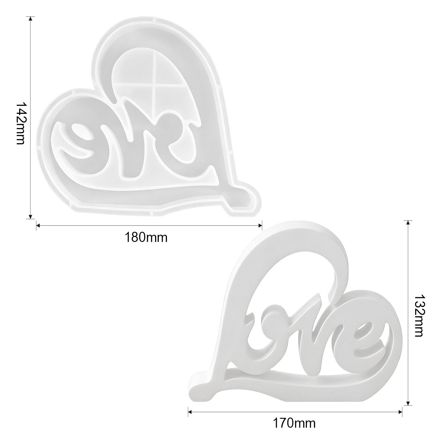 Silikonform-Set Herz & Amor (Mode:QR03)