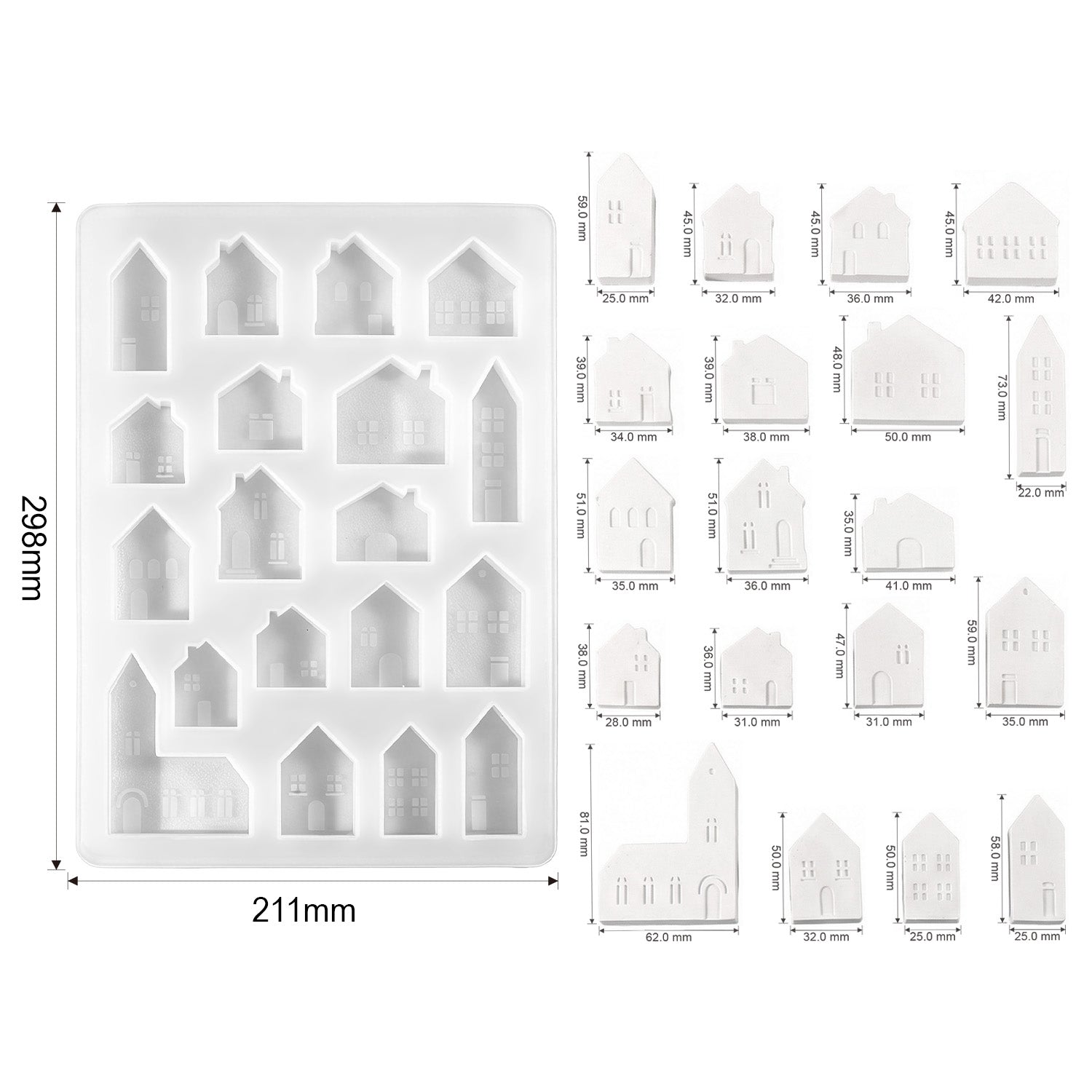 Silikonform Weihnachtshaus (Mode:FZ01)