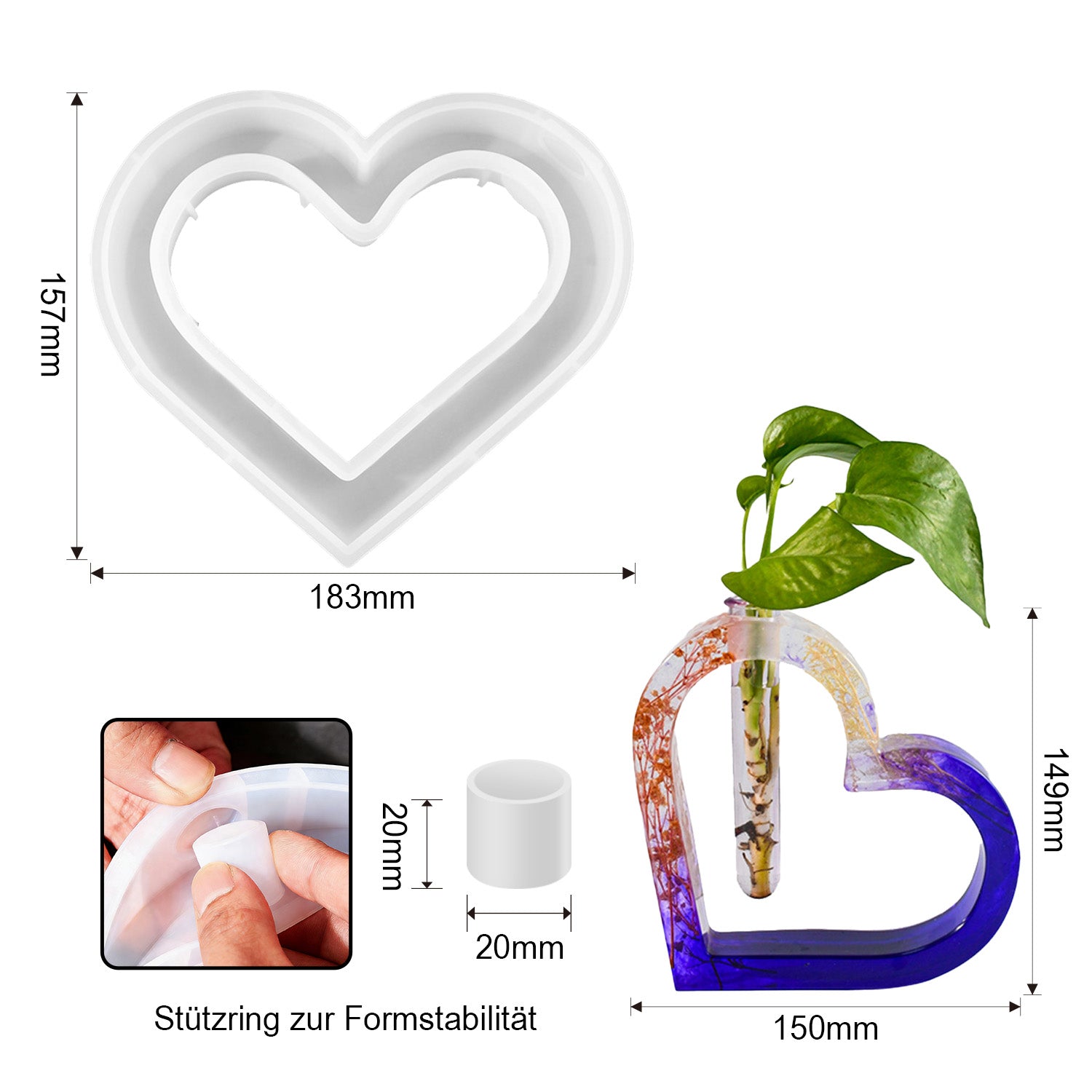 Silikonform Reagenzglas-Vase Ⅱ (Mode:SGHP01)