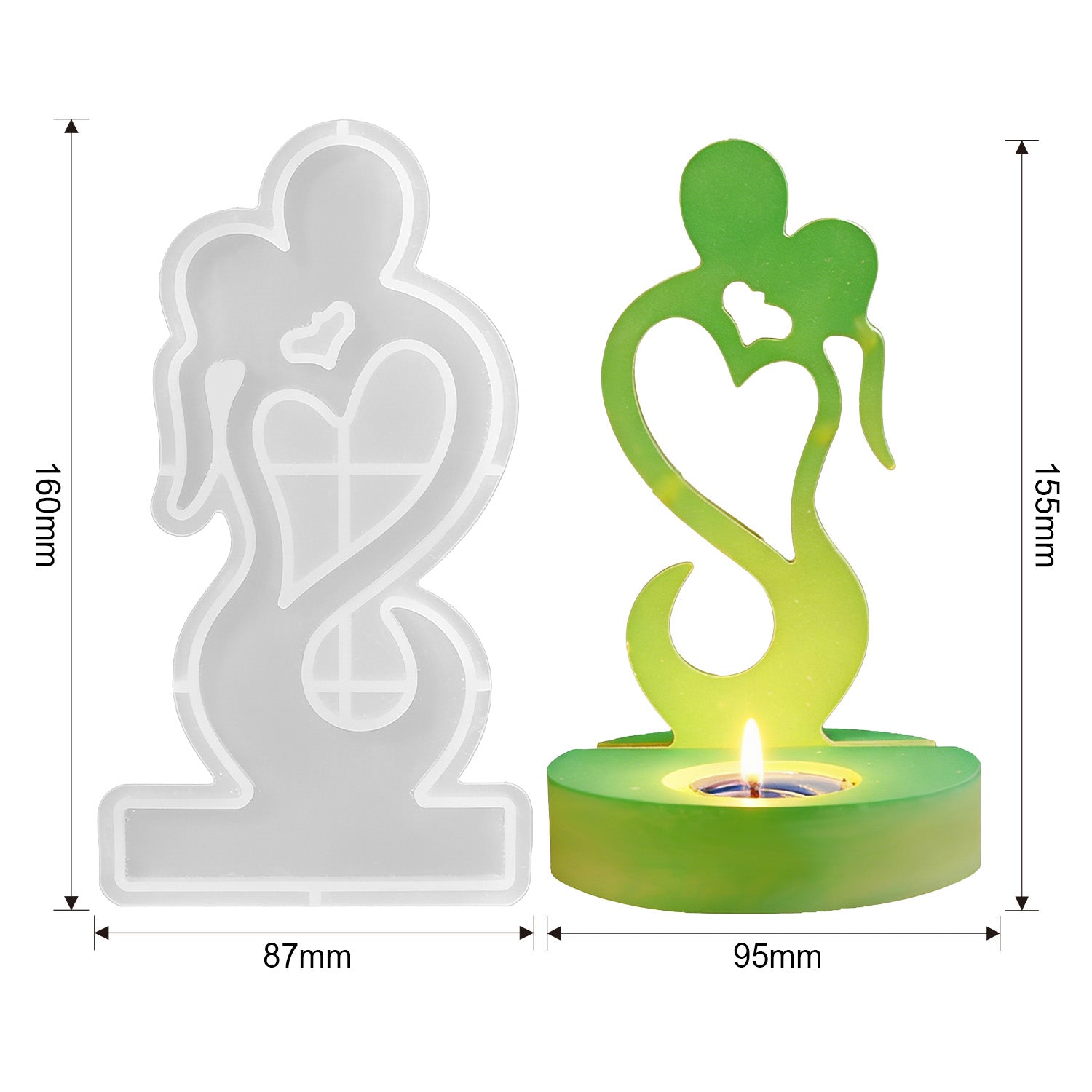 Silikonform-Set Herz & Liebe (Mode:QR02）