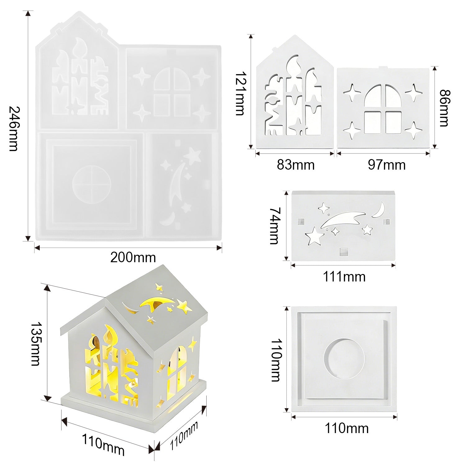 Silikonform Sternschnuppen-Haus (Mode:FZ02)