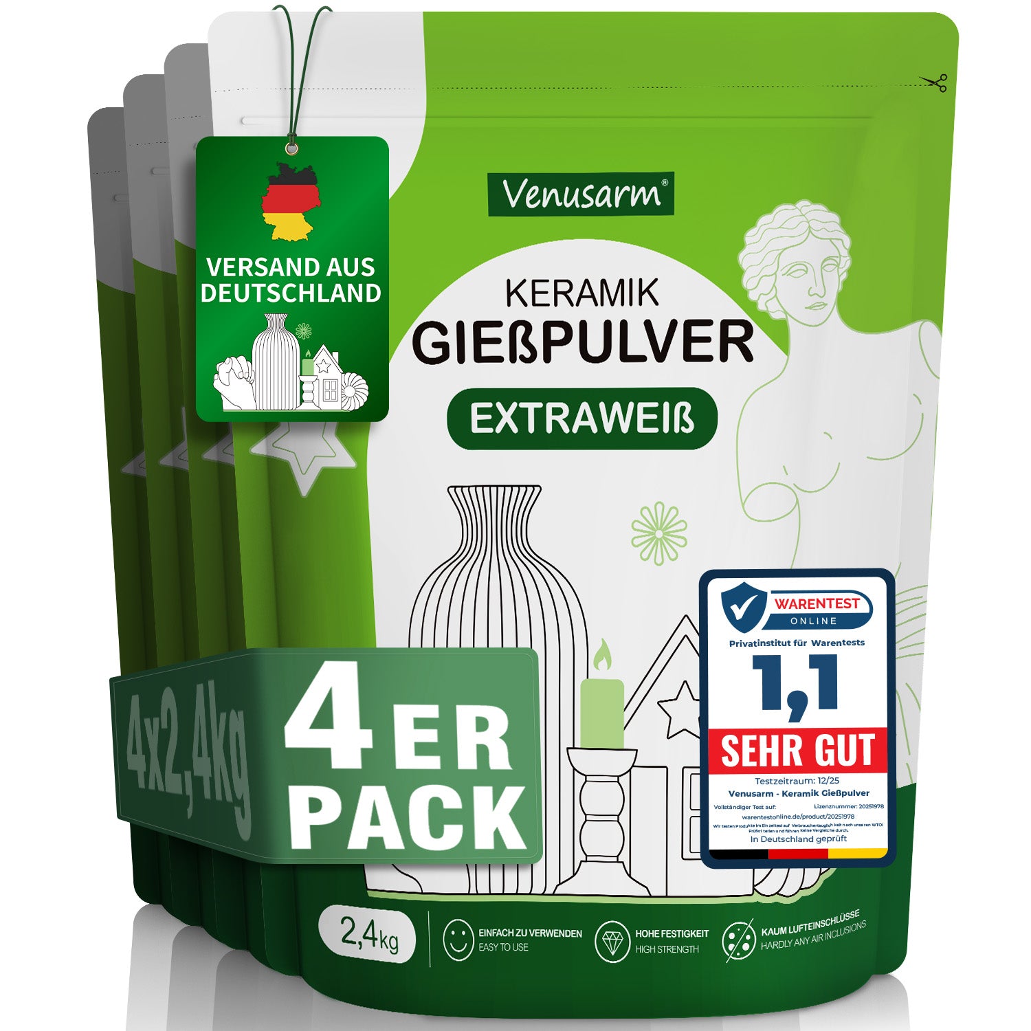 Venusarm Ultraweißes Gießpulver 220N/mm²