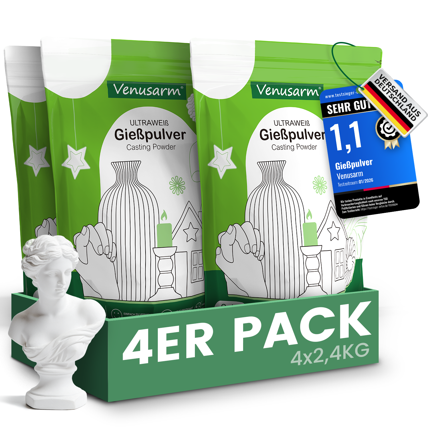 Venusarm Ultraweißes Gießpulver 220N/mm²