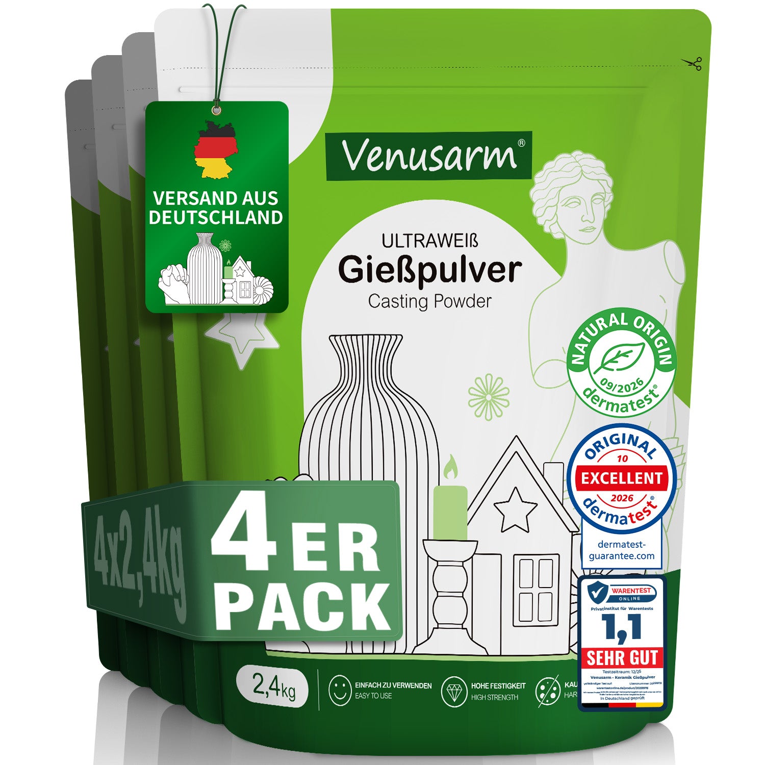 Venusarm Ultra-white casting powder 220N/mm² 
