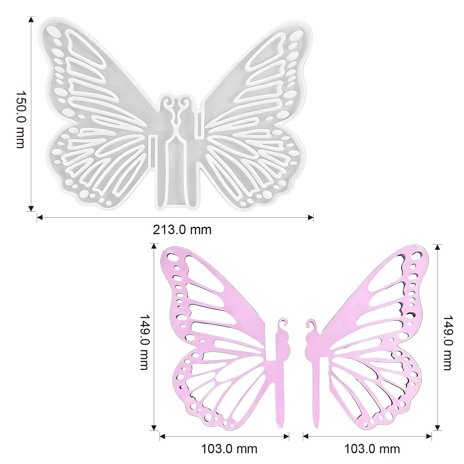 Silikonformen Segelboot, Schmetterling & HOME (Mode:BJ01)